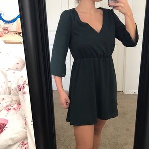 Dark green quarter sleeved dress